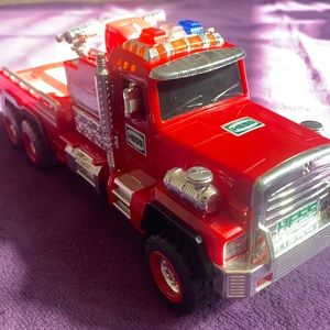 Hess fire truck color red black and silver